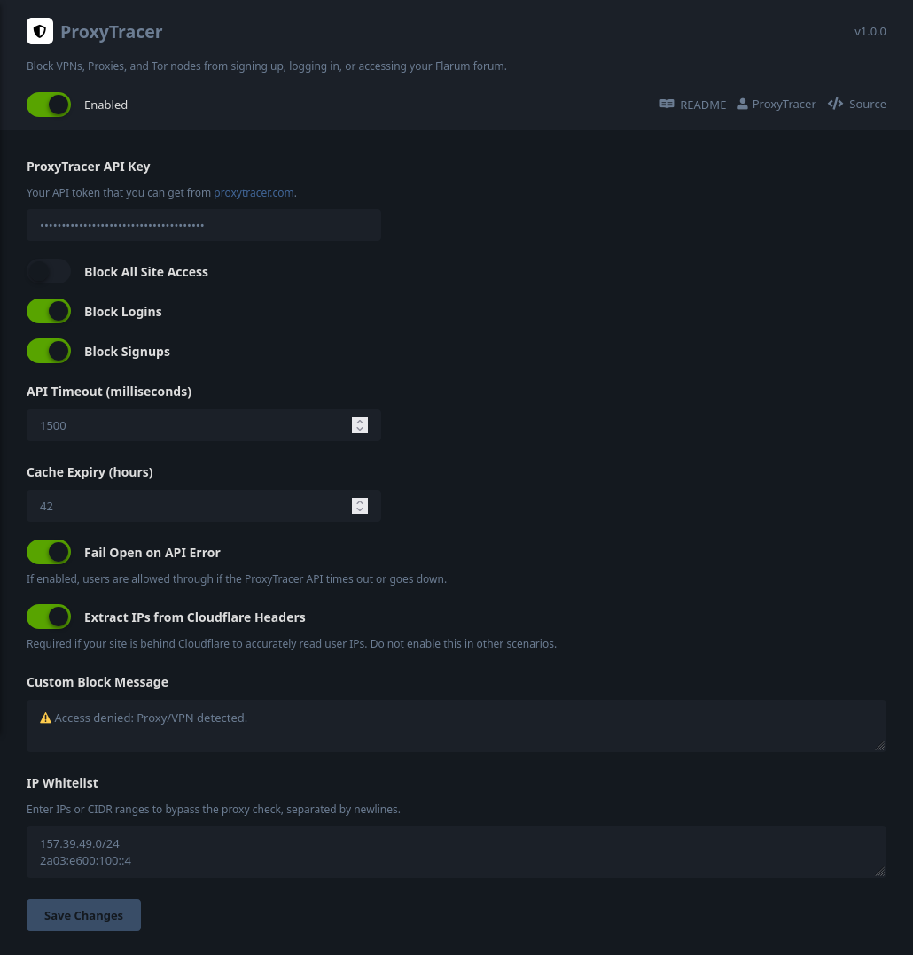 Settings Screenshot